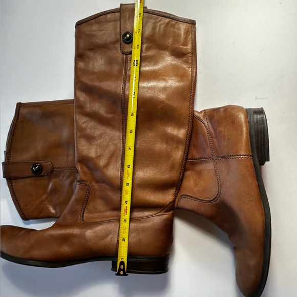 Carlos by Carlos Santana Brown Leather Fawn Heeled Riding Boots Size 9 - Picture 6 of 11